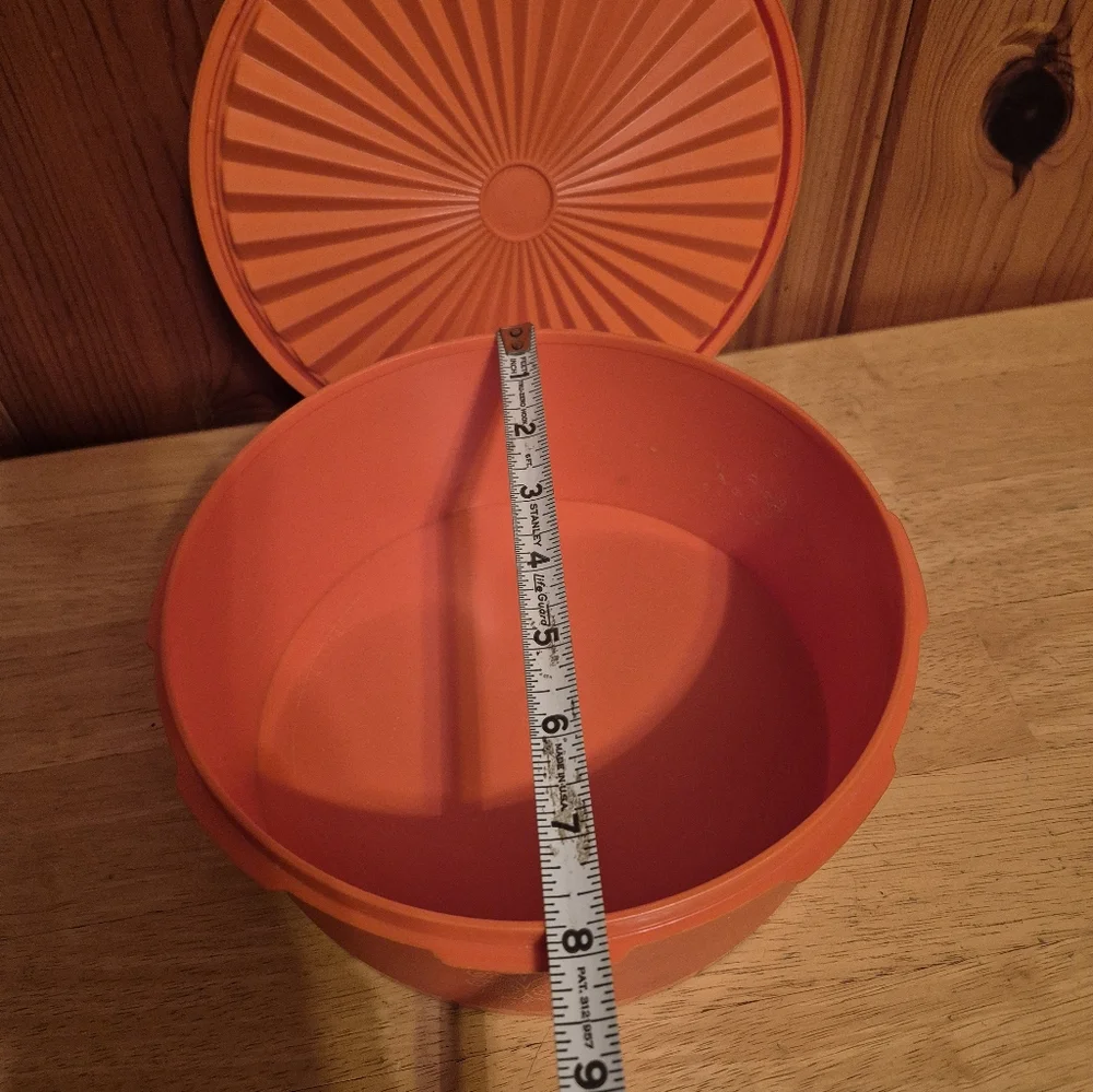 ❤️‍🔥 Vintage Tupperware Orange Servalier Storage Container Canister w/ Lid